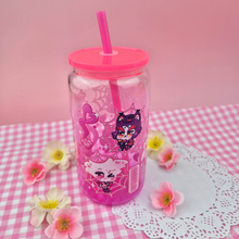 Load image into Gallery viewer, Angel Dust Poison Bottle Glass Cup | 16oz with Plastic Lid and straw | Gradient Glass Cup
