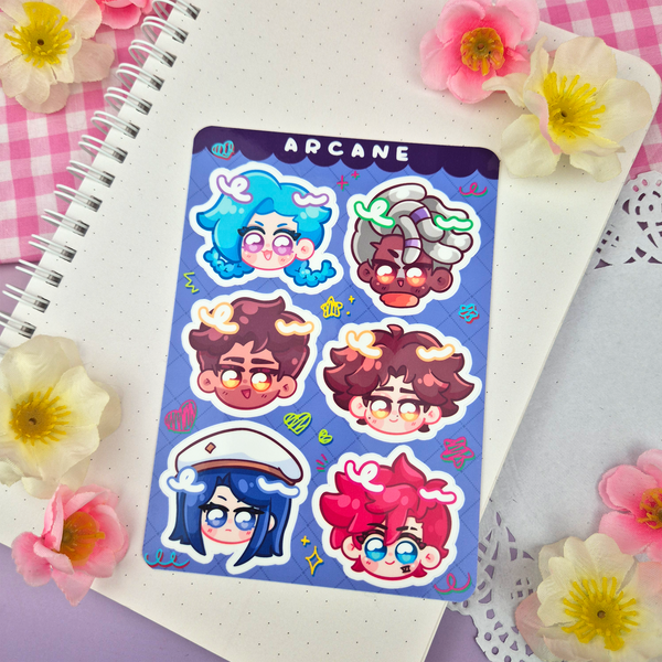 Arcane - Chibis - Kiss Cut - Sticker Sheet - Vinyl Stickers