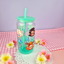 Load image into Gallery viewer, Critical Role: Vox Machina Glass Cup | 16oz with Plastic Lid and straw | Gradient Glass Cup
