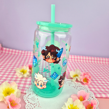 Load image into Gallery viewer, Critical Role: Vox Machina Glass Cup | 16oz with Plastic Lid and straw | Gradient Glass Cup
