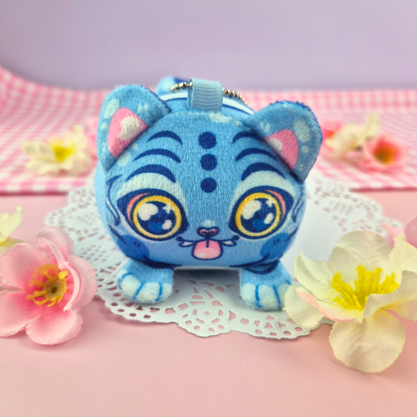 Derpy Tiger Mochi Plush Keychain Bag Charm (HE SQUEAKS!)