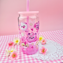 Load image into Gallery viewer, Fairy Type Glass Cup | 16oz with Plastic Lid and straw | Gradient Glass Cup
