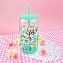 Load image into Gallery viewer, Grass Starters Glass Cup | 16oz with Plastic Lid and straw | Gradient Glass Cup
