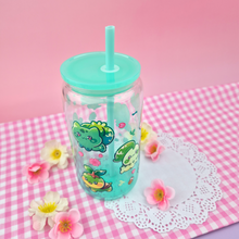 Load image into Gallery viewer, Grass Starters Glass Cup | 16oz with Plastic Lid and straw | Gradient Glass Cup
