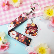 Load image into Gallery viewer, Genshin Impact - Hu Tao - Mini Lanyard + Acrylic Keychain Set
