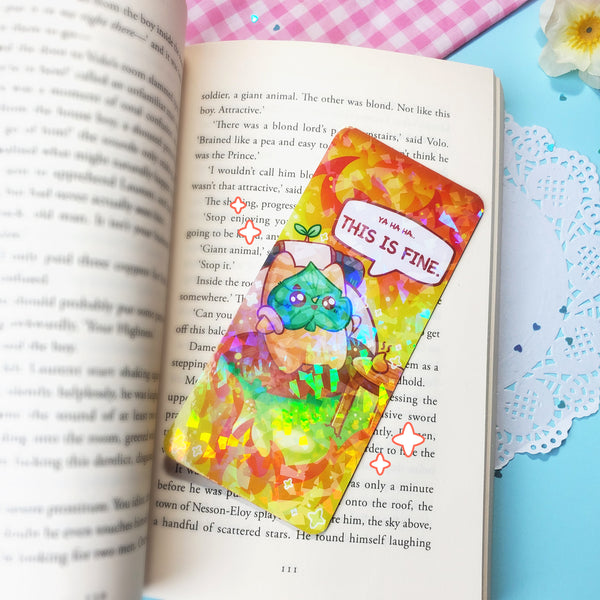 This Is Fine - TOTK Zelda - Koroks - Holographic Prism Bookmark