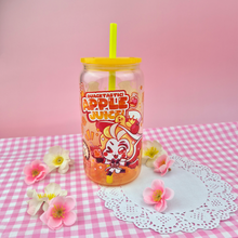 Load image into Gallery viewer, Lucifer Apple Juice Glass Cup | 16oz with Plastic Lid and straw | Gradient Glass Cup
