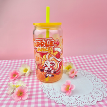 Load image into Gallery viewer, Lucifer Apple Juice Glass Cup | 16oz with Plastic Lid and straw | Gradient Glass Cup
