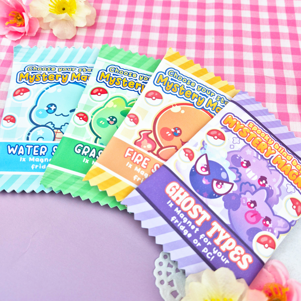 PKM Ghost + Starters Mystery Magnet Blind Bag