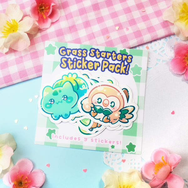 Grass Type Starter Monsters - Sticker Pack