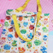 Load image into Gallery viewer, Starter Monsters - Cute Tote Bag, Canvas Bag, Shoulder Bag, Book Bag
