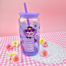 Load image into Gallery viewer, Stolas Sparkling Soda Glass Cup | 16oz with Plastic Lid and straw | Gradient Glass Cup
