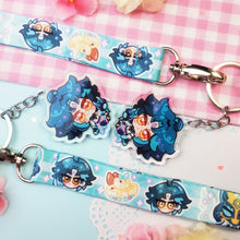 Load image into Gallery viewer, Genshin Impact - Xiao - Mini Lanyard + Acrylic Keychain Set
