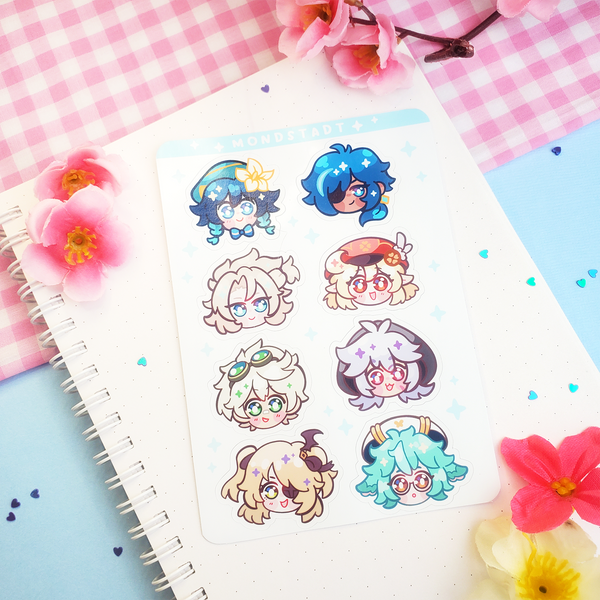 Genshin Impact - Mondstadt - Kiss Cut Sticker Sheet