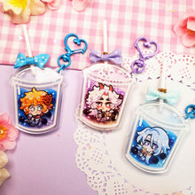 Load image into Gallery viewer, Genshin Boba Tea - Lollipop Keychains - Itto + Childe + Ayato
