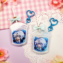 Load image into Gallery viewer, Genshin Boba Tea - Lollipop Keychains - Itto + Childe + Ayato
