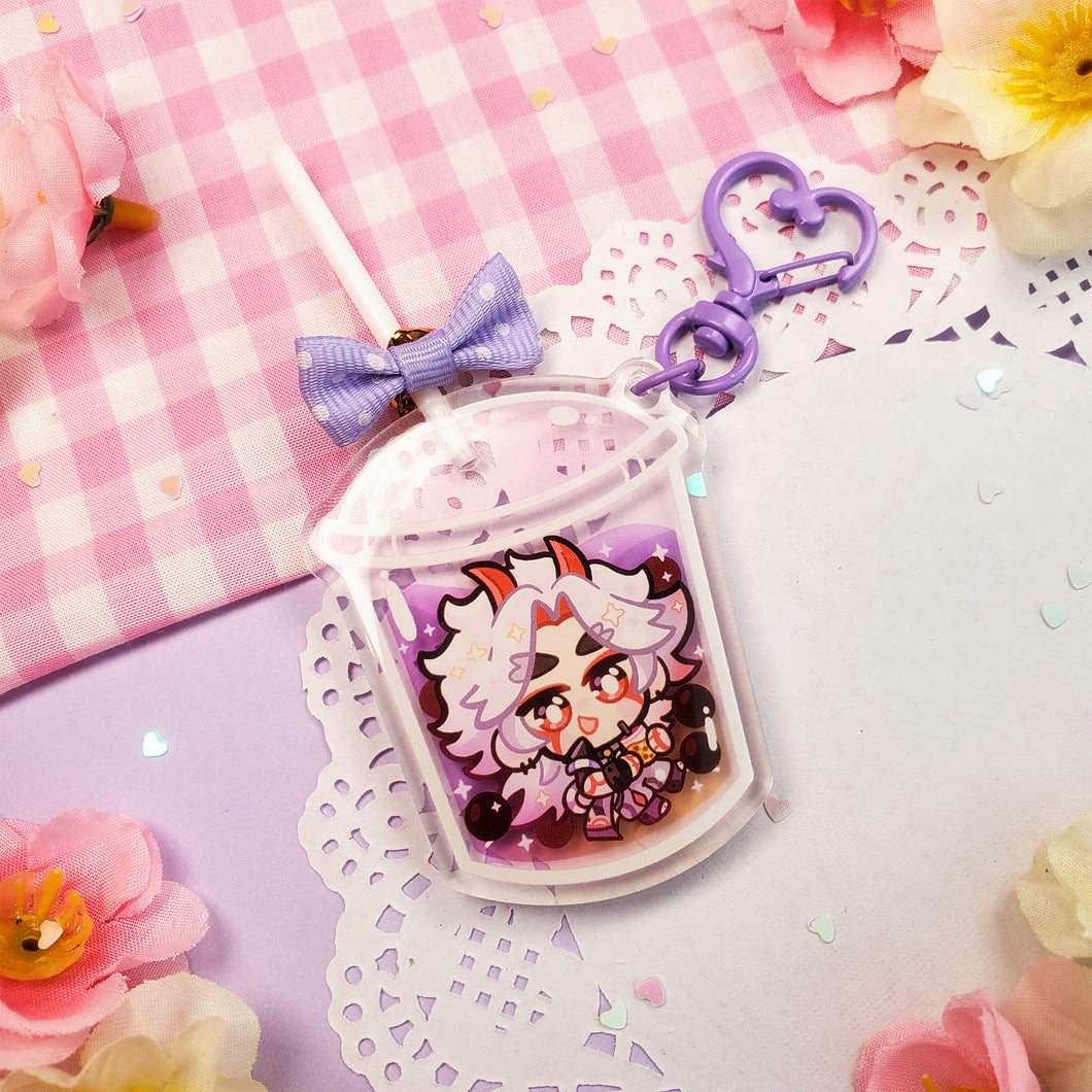 Genshin Boba Tea - Lollipop Keychains - Itto + Childe + Ayato