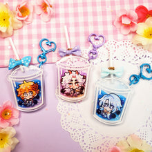 Load image into Gallery viewer, Genshin Boba Tea - Lollipop Keychains - Itto + Childe + Ayato
