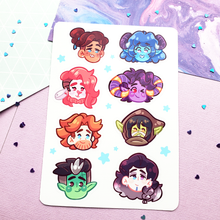 Load image into Gallery viewer, Mighty Nein - Critical Role - Kiss Cut - Sticker Sheet
