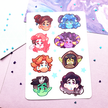 Load image into Gallery viewer, Mighty Nein - Critical Role - Kiss Cut - Sticker Sheet
