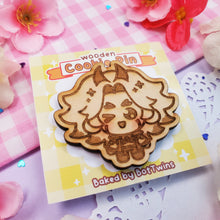 Load image into Gallery viewer, Genshin Impact - Wooden Cookie Pins - Xiao + Itto + Childe
