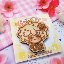 Load image into Gallery viewer, Genshin Impact - Wooden Cookie Pins - Xiao + Itto + Childe
