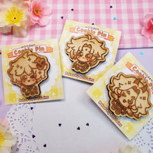 Load image into Gallery viewer, Genshin Impact - Wooden Cookie Pins - Xiao + Itto + Childe
