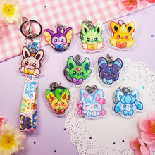 Load image into Gallery viewer, Cute Eeveelutions - Mini Lanyard + Keychain Set
