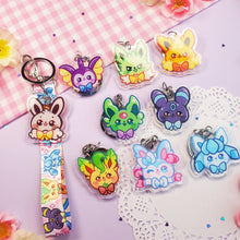 Load image into Gallery viewer, Cute Eeveelutions - Mini Lanyard + Keychain Set
