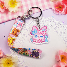 Load image into Gallery viewer, Cute Eeveelutions - Mini Lanyard + Keychain Set
