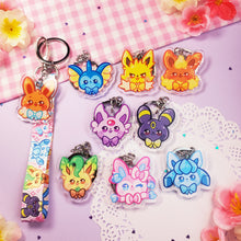 Load image into Gallery viewer, Cute Eeveelutions - Mini Lanyard + Keychain Set
