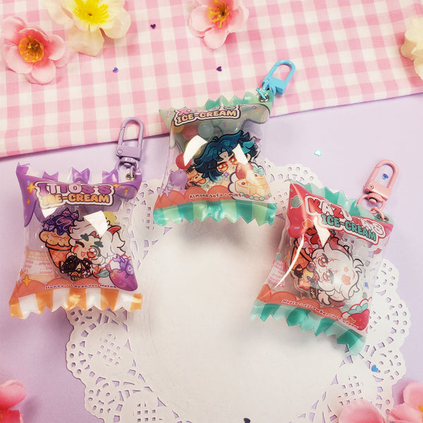 ♡ Genshin IceCreams - Kazuha Maple + Strawberries and Cream Swirl - Candy Shaker Bag ♡