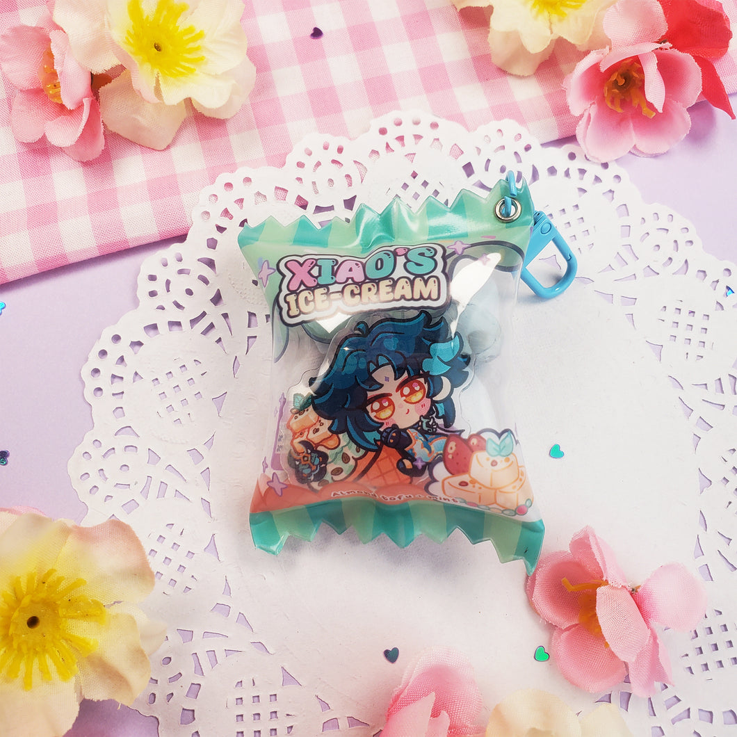 ♡ Genshin IceCreams - Xiao - Almond Tofu + Mint Swirl - Candy Shaker Bag ♡