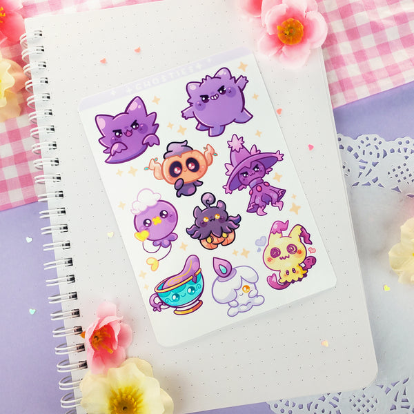 Ghost Type - Kiss Cut - Sticker Sheet