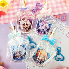 Load image into Gallery viewer, Genshin Boba Tea - Lollipop Keychains - Itto + Childe + Ayato
