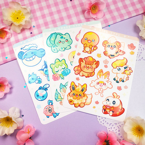 Fire Type - Kiss Cut - Sticker Sheet