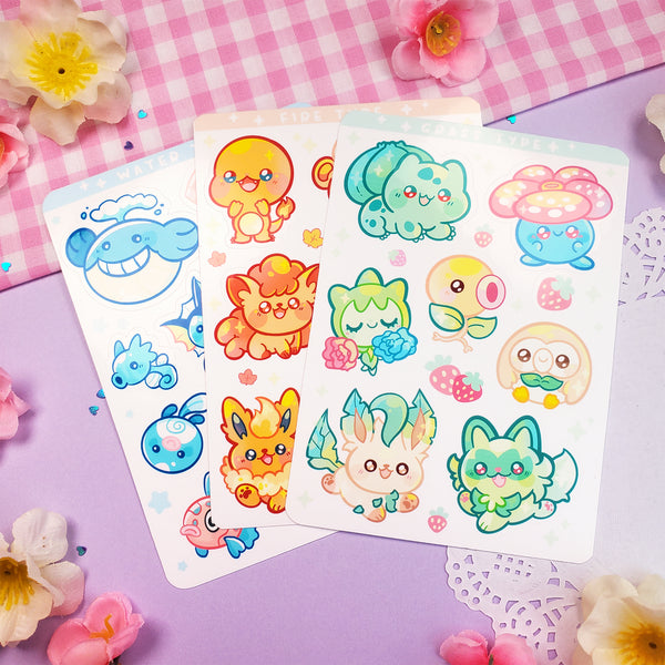 Grass Type - Kiss Cut - Sticker Sheet