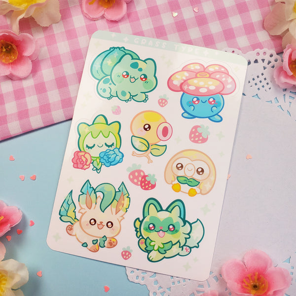 Grass Type - Kiss Cut - Sticker Sheet