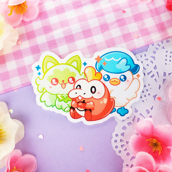 S+V Gen9 Starters -  Fuecoco + Sprigatito + Quaxly - Stickers