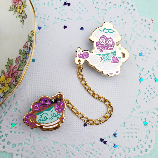 Poltea Tea Set - Chained Enamel Pin Set