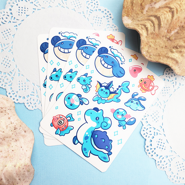 Water Type - Kiss Cut - Sticker Sheet